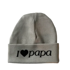 Baby muts met tekst - I love papa